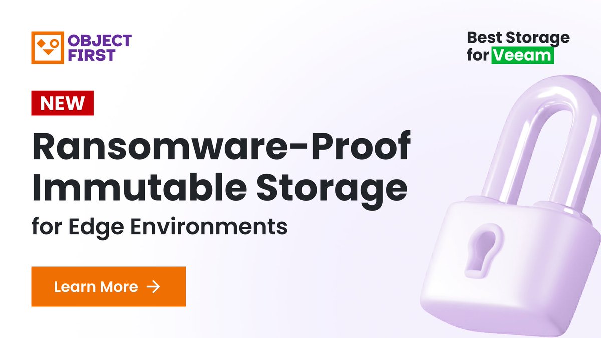 object_first's tweet image. Meet Ootbi Mini — enterprise-grade, immutable backup storage in a compact desktop form factor for @Veeam users.
Also new: Ootbi Honeypot v1.7 (threat alerts, free for customers) + Ootbi Fleet Manager Beta Program (monitor all Ootbis from one dashboard).
🔗…