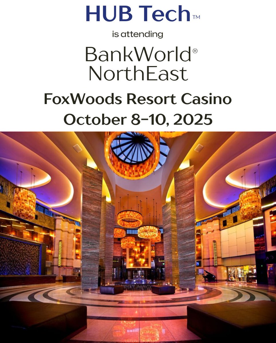 hubtechnical's tweet image. 📢Today is the day!
🎰 #HUBTech is at #Foxwoods!
👋🏼 Stop by our booth # 311 to meet our team and learn how we can support your institution’s technology goals.
🛡️ Let's talk about the future of IT in financial services.
#BankingTechnology #Cybersecurity #ManagedServices #AI