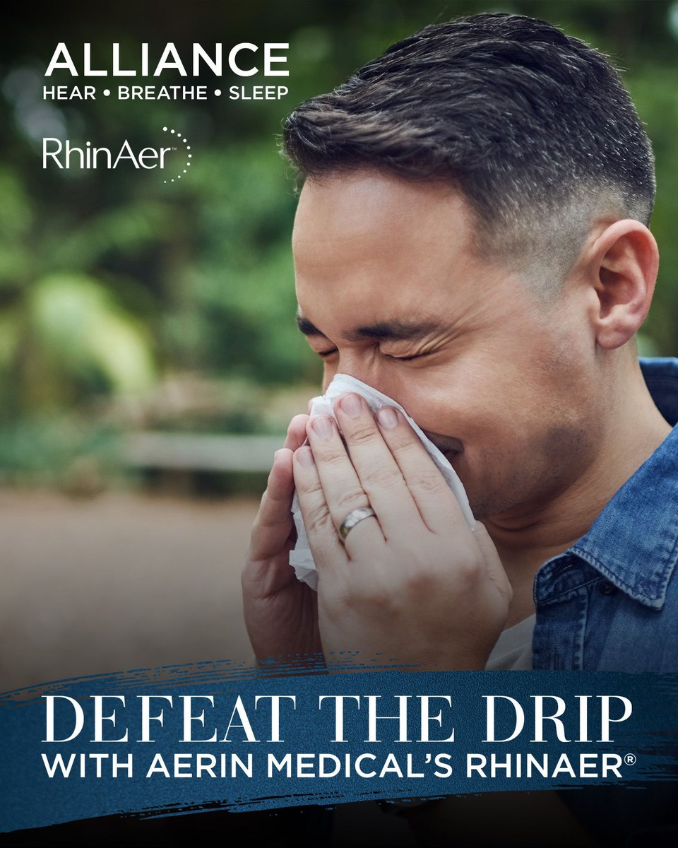 allianceent_wi's tweet photo. You don’t have to feel like this. Millions suffer from chronic #rhinitis, which causes a persistent #runnynose, post-nasal drip, #congestion, and more. If nasal sprays and medications are only offering temporary relief, #RhinAer® may help.
Learn more:
🔗 https://t.co/lbBhSuDCw1 https://t.co/aY7c6BlCQY