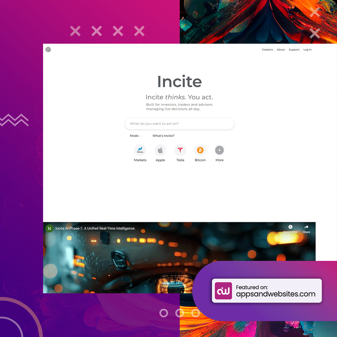 AppsandWebsites's tweet image. Tap into the power of Incite AI for instant stock and crypto insights! 📈💡 

#InvestSmart #AIInsights #RealTimeAnalysis

Need more AI in your life? Check out the Apps &amp;amp; Websites directory: appsandwebsites.com/directory/ai-t…