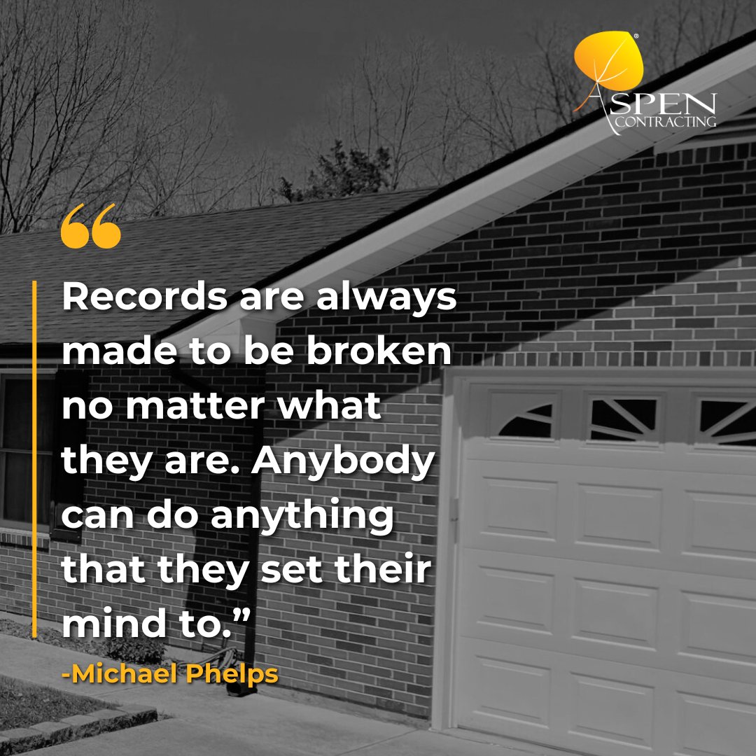 "Records are made to be broken — no matter what they are. Anybody can do anything they set their mind to." 💬

Set goals. Break limits. Repeat. 💪

#WisdomWednesday #AspenContracting #RoofingMindset #Motivation #BreakBarriers #LeadershipThoughts