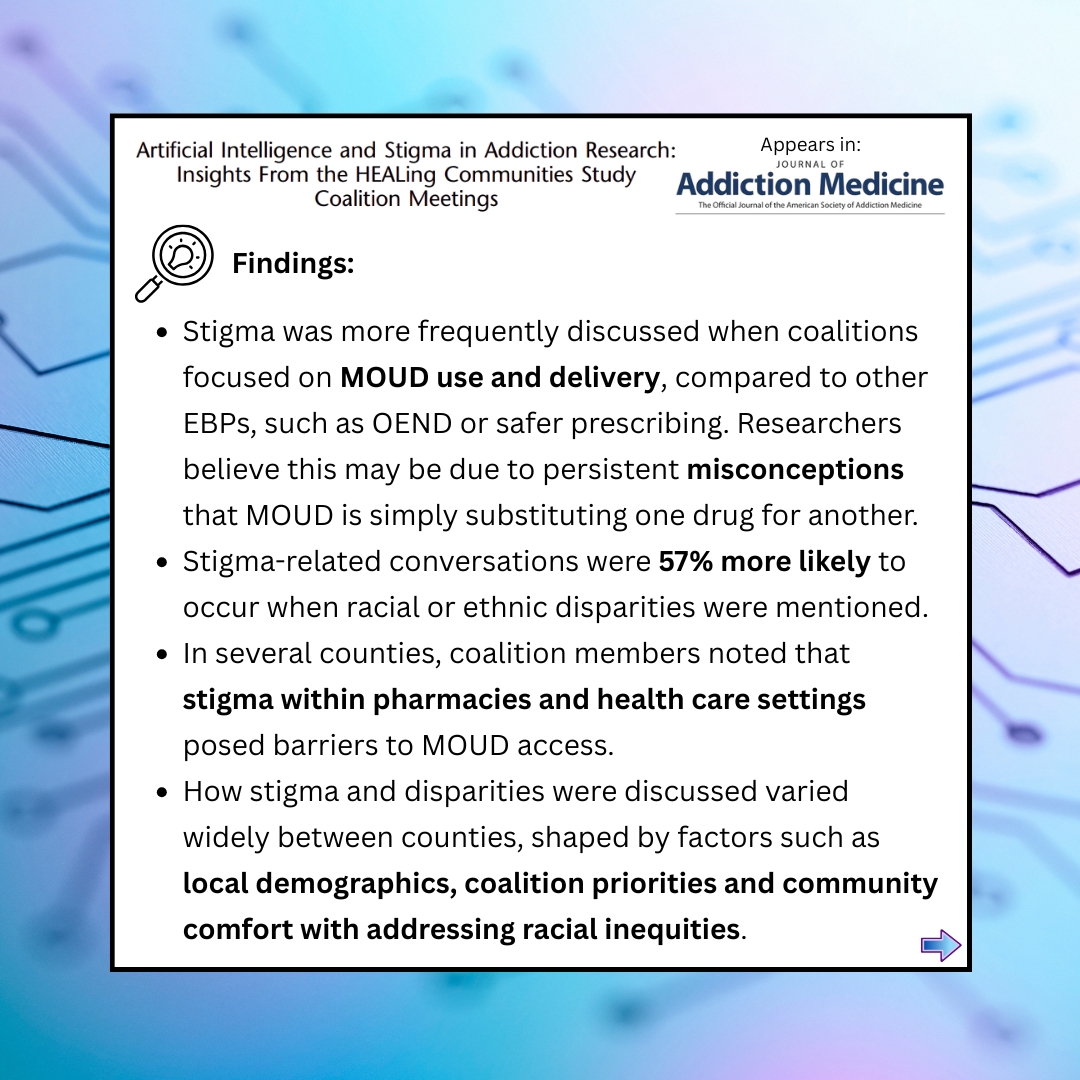Maryland_MACS's tweet image. A new study in the Journal of Addiction Medicine used #AI to analyze research data, offering insights into how stigma acts as a barrier to addressing OUD.

For more information, explore the full study: bit.ly/AIaddictionstu….
  
#AddictionResearch #AIinResearch #EndStigma #MOUD