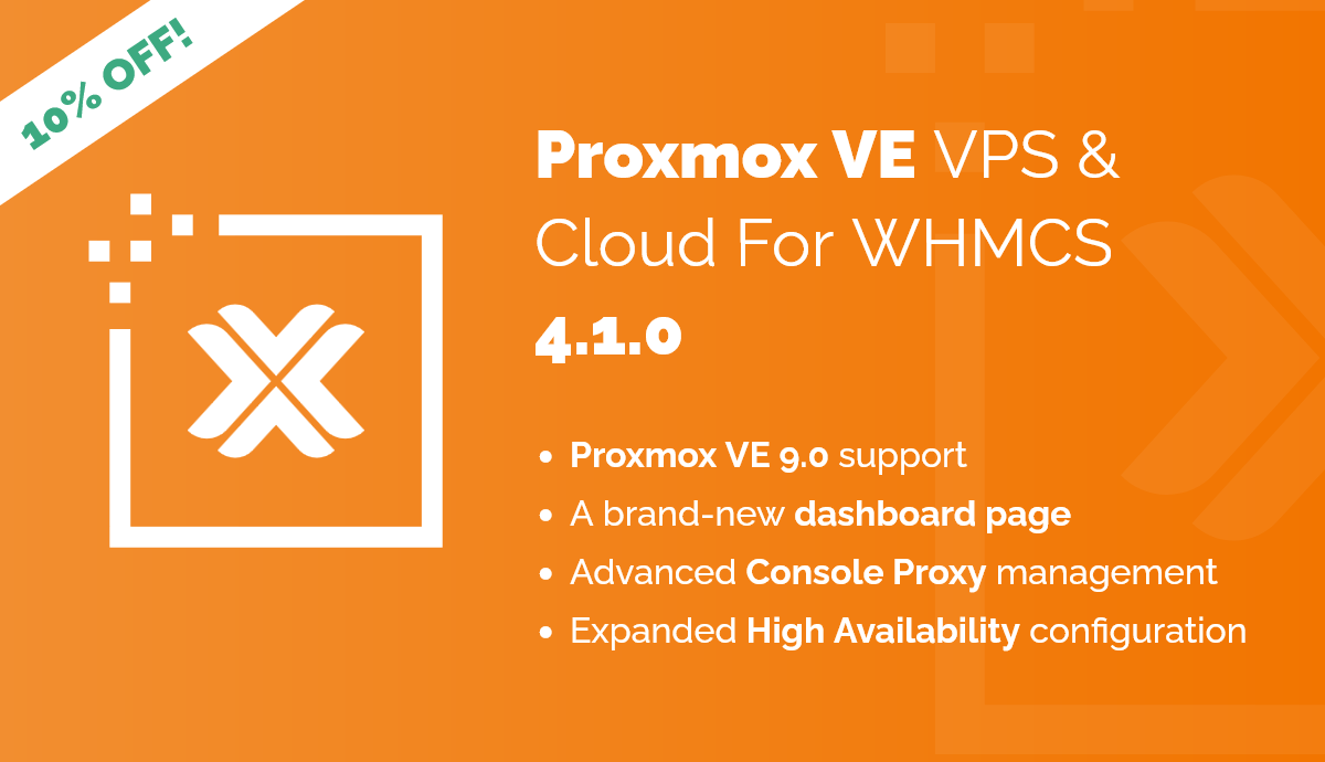 ModulesGarden's tweet image. 2025 isn&apos;t over yet, but it&apos;s already a milestone year for our #Proxmox VE bestseller.

The brand-new Proxmox VE #VPS &amp;amp; #Cloud For #WHMCS 4.1.0 is now out, bringing full support for Proxmox VE 9.0 and plenty of clever new features!

Grab it now 10% OFF: modulesgarden.com/products/whmcs…