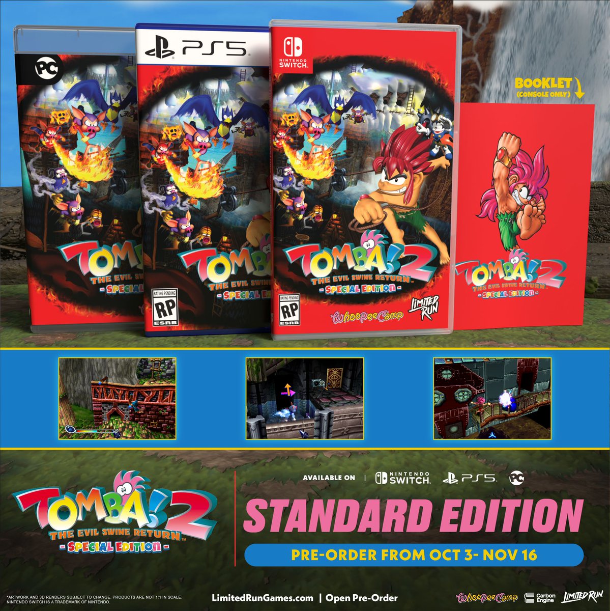 Limited Run Games (@limitedrungames) on Twitter photo We love Tomba’s wild variety of ways to navigate the world around him and to fight! 
Whether it’s grabbing a boomerang or a mallet, or putting on a squirrel suit to glide through the air, Tomba! 2: The Evil Swine Return Special Edition is packed with opportunity. We love Tomba’s wild variety of ways to navigate the world around him and to fight! 
Whether it’s grabbing a boomerang or a mallet, or putting on a squirrel suit to glide through the air, Tomba! 2: The Evil Swine Return Special Edition is packed with opportunity.