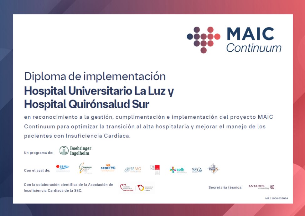 rmartinreyes's tweet photo. ‼️Quiero dar la enhorabuena‼️ a nuestras queridas compañeras de @UICARdiologia Teresa Alvarado y Laura Espinosa, por haber llevado a cabo con éxito rotundo el proyecto #MAIC, siendo el primer y único centro privado de España con un seguimiento al año completo. https://t.co/yipruQv2IM