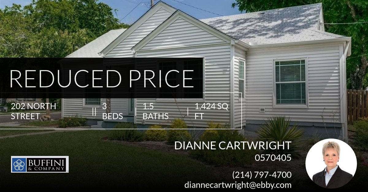 diannecart1's tweet photo. 📍 Reduced Price 📍 This recently reduced home at 202 North Street in Grand Prairie won't last long, so, don't wait to set up a showing! Reach out here or at (214) 797-4700 for more information!

Dianne Cartwright,
Your Neigh... https://t.co/PvbKvoEdM7 https://t.co/cdOEu3mQT4