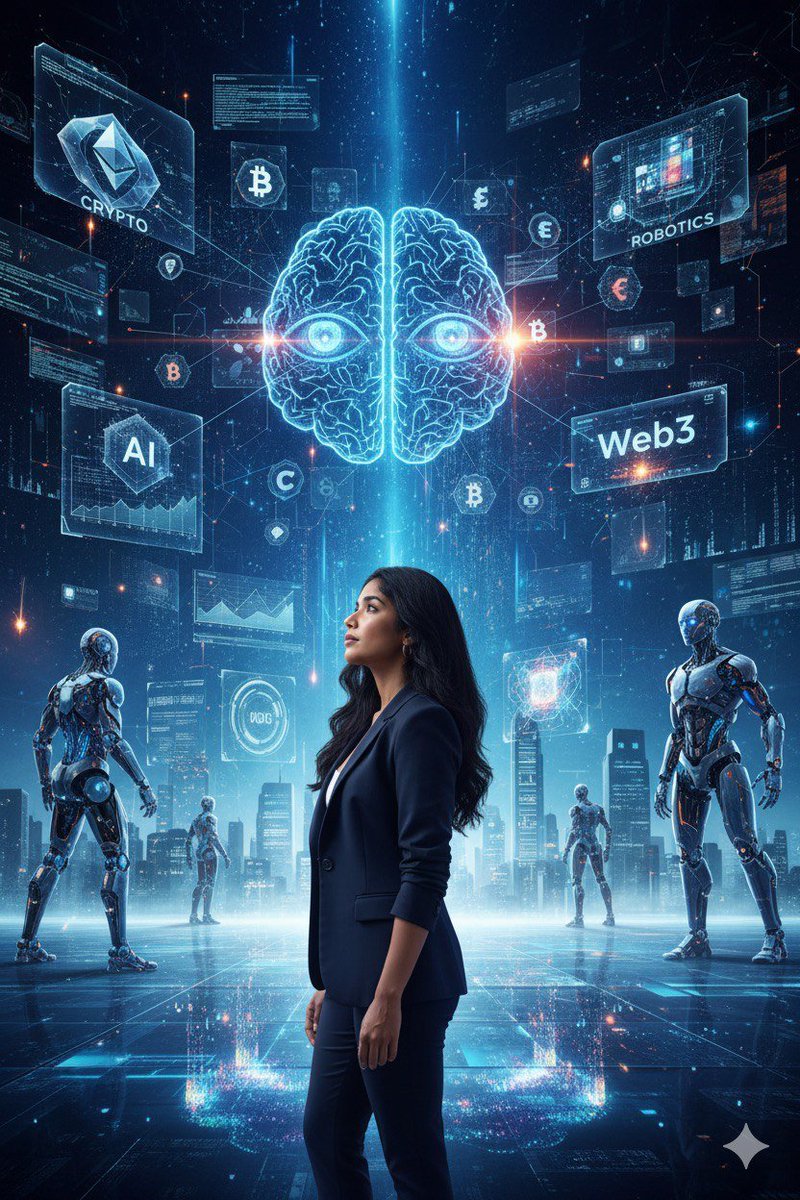 sou_chaks's tweet photo. A month at Hype &amp; I’ve seen new partnerships &amp; job roles that didn’t exist 5 months ago. The pace of Crypto, AI, Web3, Quantum &amp; Robotics is electric.⚡️

If you are curious about the future, let's connect! 😃

P.S. The photo took 15 prompts, 6 Gemini chats &amp; a lot of patience. https://t.co/XQAA5bpf9A