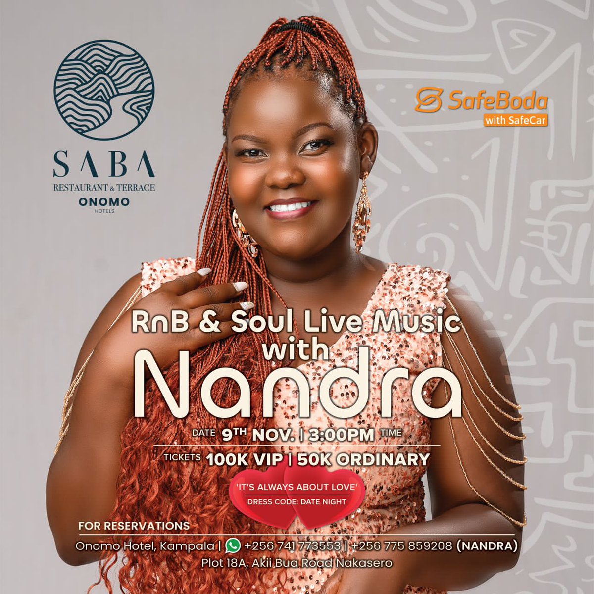 AngieMarginez's tweet photo. This is it...part of the year.π₯π₯
This time we may have to spend the night.
Place:#OnomoHotels
Date:#9thNovember
Ticket Price:#50kordinary #100kVIP
Dresscode: #DateNight
Show me what you gat..#NandraUg #OnomoHotel
@EW @SoulMusic_ksa @AppleMusic @RXRadioUG @nextradio_ug https://t.co/krS5WjuvwV