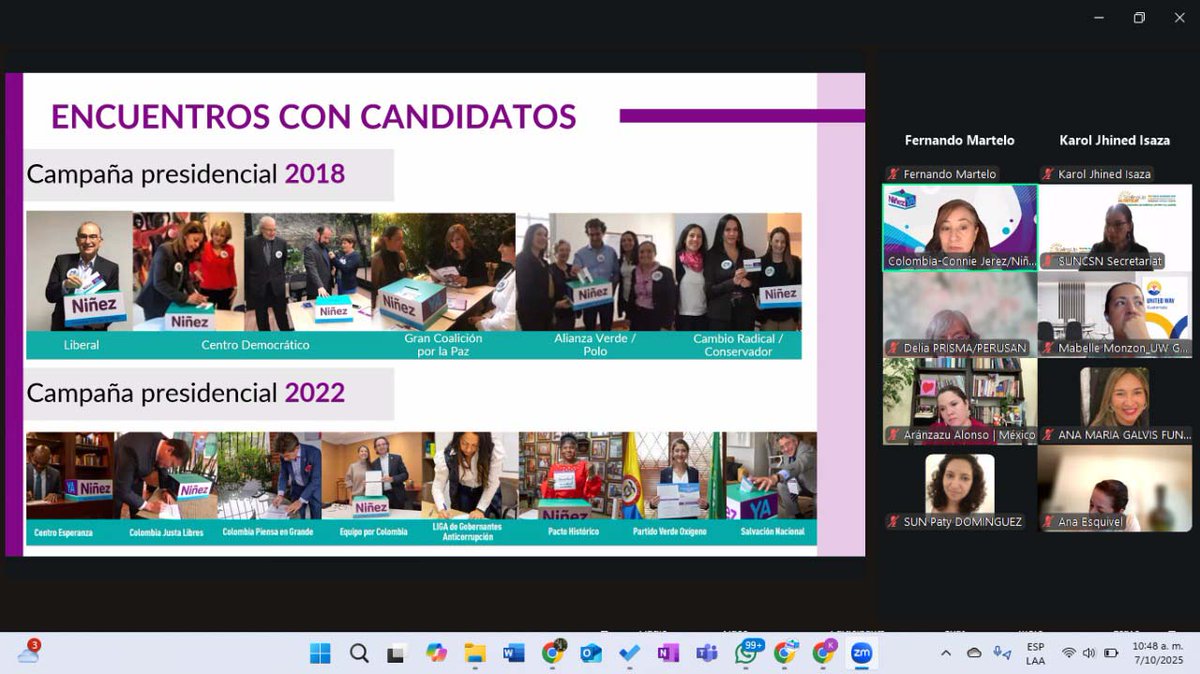 Ninez_Ya's tweet photo. En un espacio organizado por @SUN_Movement sobre elecciones y comunicación política, compartimos la experiencia de #NiñezYA y conocimos el trabajo de @Pacto1aInfancia en México y @PERUSANPERU en Perú para posicionar la #Niñez en las agendas electorales. #SomosNiñezYA https://t.co/bR9kmL9lwz