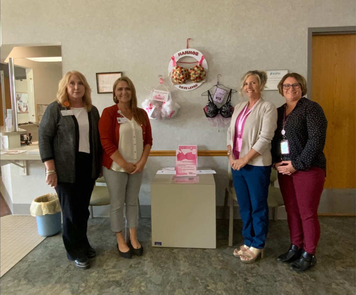 kchd92's tweet photo. The Knox County Health Department is teaming up with  Graham Medical Group to show our support during #BreastCancerAwarenessMonth 
Be on the lookout to vote for our three decorated bras, and check them out next time you’re in our lobby! #IBCCP https://t.co/JEDlM2TNu7