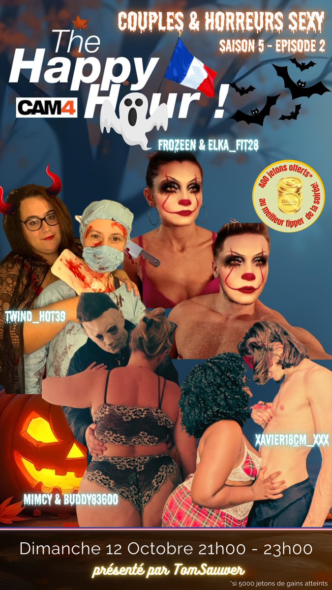 Ce dimanche à 21h venez nous encourager pour une soirée live pleine d'humour et de sexe .
fr.cam4.com