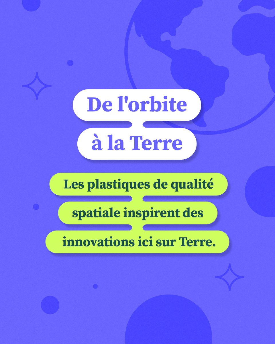 SavePlasticCA's tweet photo. Des plastiques dans l'espace? Oui! Les pièces légères permettent d'économiser du carburant au lancement, les polymères durables protègent les astronautes et leur équipement, et les outils en plastique imprimés en 3D permettent de poursuivre les missions. #PlastiquesInattendus https://t.co/IyKuOoczta