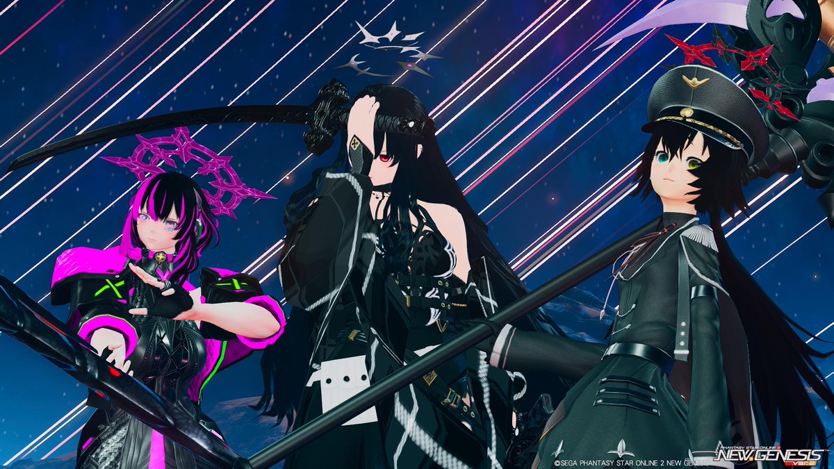 NASUBI256_NGS's tweet photo. #メンテの日なのでSS貼る 
#PSO2NGS_SS︎ 
Meteorの同期3人組(三馬鹿精鋭部隊)で
久しぶりの集合SS( 'ω') https://t.co/7OdHOdY7JK