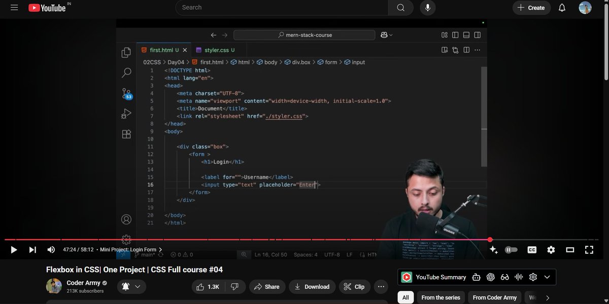 neuralnerd01's tweet image. Day 10/100 of #100DaysOfCode 🧩 @rohit_negi9 

Learned CSS Flexbox today!
📏 display: flex
➡️ flex-direction, justify-content, align-items
📦 flex-wrap, gap
⚙️ flex-grow, shrink, basis
🎮 Played Flexbox Froggy
💻 Built a Login Form project
Flexbox = clean, responsive magic ✨