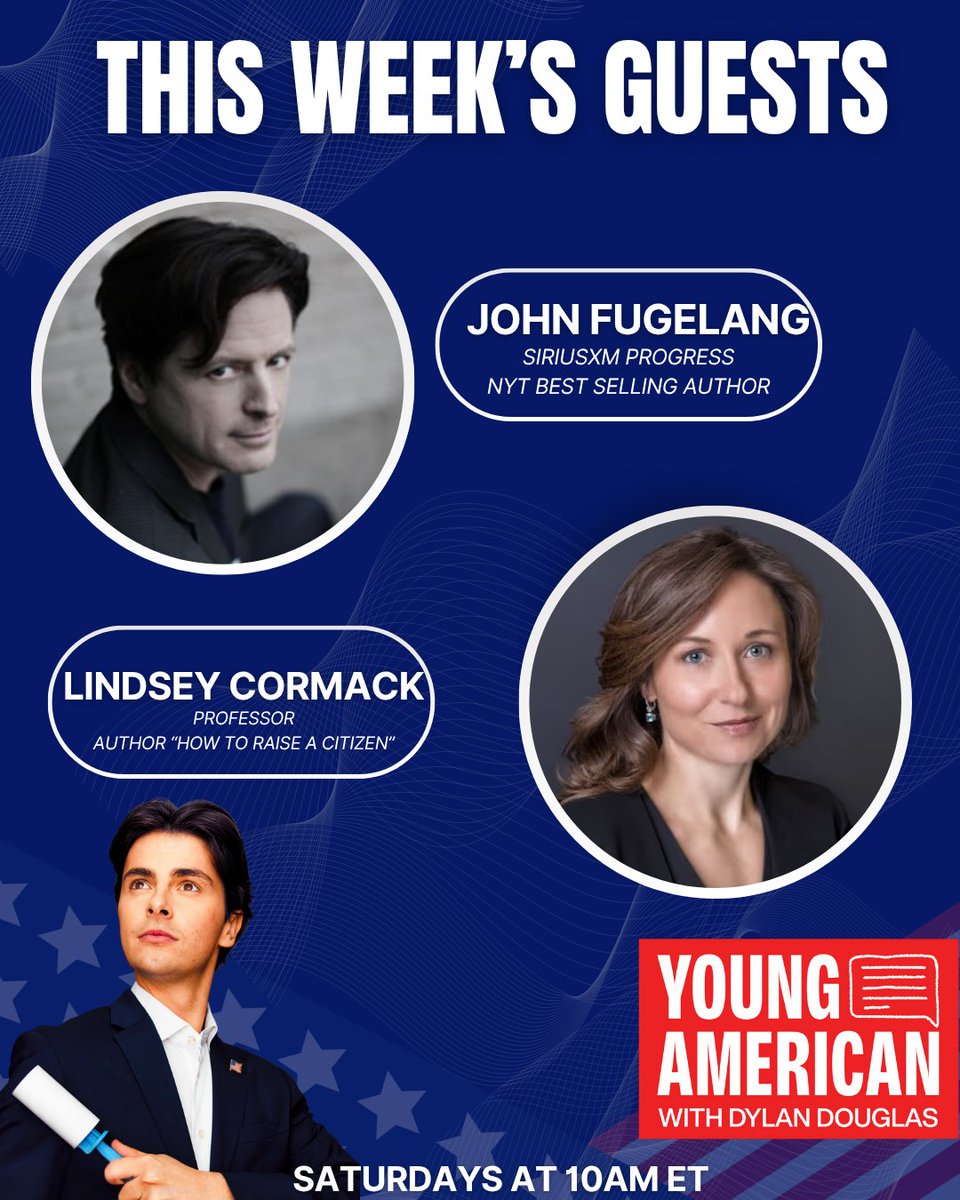 SiriusXMProg's tweet image. This week on Young American With Dylan Douglas:

@JohnFugelsang discusses his NYT Best Seller &quot;Separation of Church and Hate.&quot; Lindsey Cormack talks about her new book &quot;How to Raise a Citizen.&quot;

Catch it tomorrow at 10am ET and throughout the weekend!
sxm.app.link/YoungAmerican