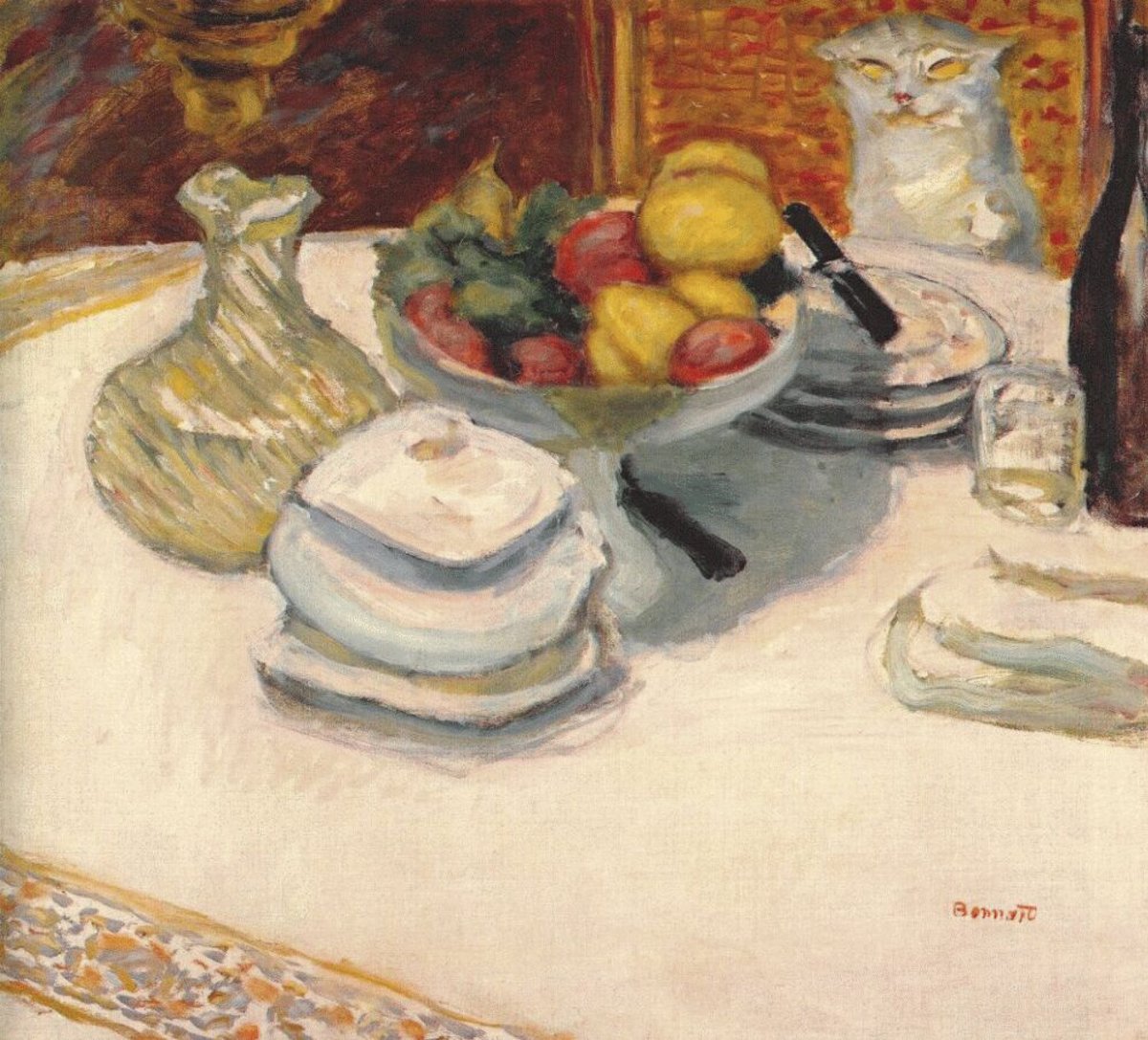 ピエール・ボナール （Pierre Bonnard、1867-1947） 『猫のいる静物