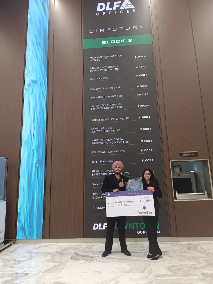 Let's start the <a href="/X/">X</a> journey with a win 🤩

Our team won first prize at <a href="/MicrosoftIndia/">Microsoft India and South Asia</a> office 🥳

Congratulations to our team members LivArpit Sandhu, Aashvi Chawla &amp; <a href="/ishankumax/">ईशान कुमार 🇮🇳 | Ishan Kumar</a> .

Keep the wins coming 😎

#Entrepreneurs #inthebox #packaging