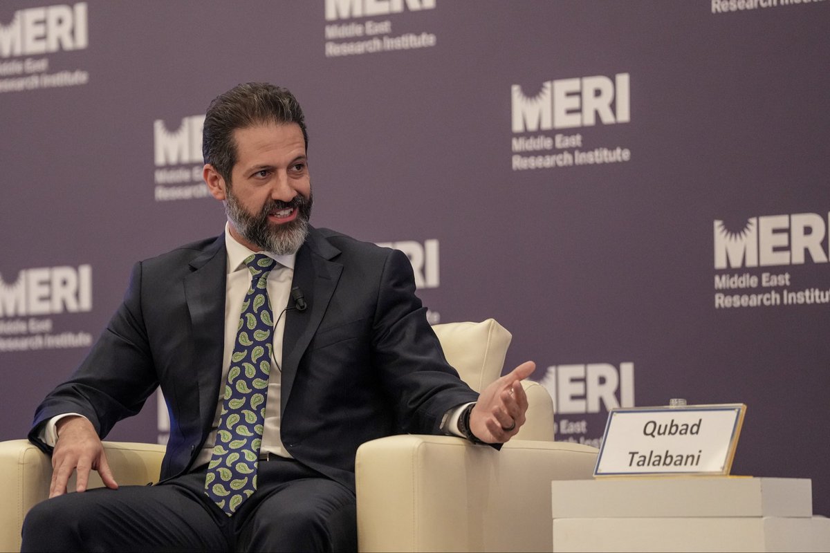 qubadjt's tweet photo. At the MERI Forum, I noted that the PUK views Baghdad as the strategic depth of the Kurdistan Region. Our goal is not only to resolve issues but also to strengthen governance across Iraq. Both Erbil and Baghdad must rebuild relations based on the Constitution. https://t.co/o53G4IB4D7