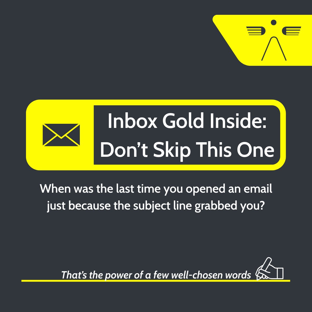 wmmspmarketing's tweet image. First impressions count – nail them and you’ve got readers hooked. Miss the mark, and… well, hello inbox oblivion ✍️

Continuing our copywriter takeover week… find out how to make copy really count: visit-our.link/o0Wil9l
 
#CopywritingTips #Marketing #MSP #ITChannel