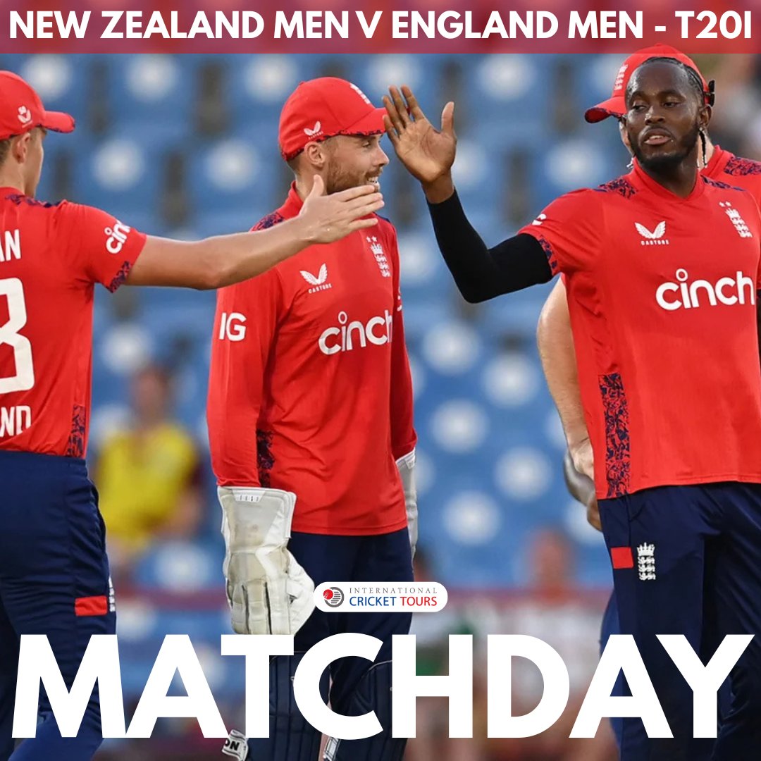 It's matchday...

🇳🇿 🆚 🏴󠁧󠁢󠁥󠁮󠁧󠁿
🏟️ Eden Park, Auckland
⏰ 07:15 (BST)

#NZvENG #internationalcrickettours