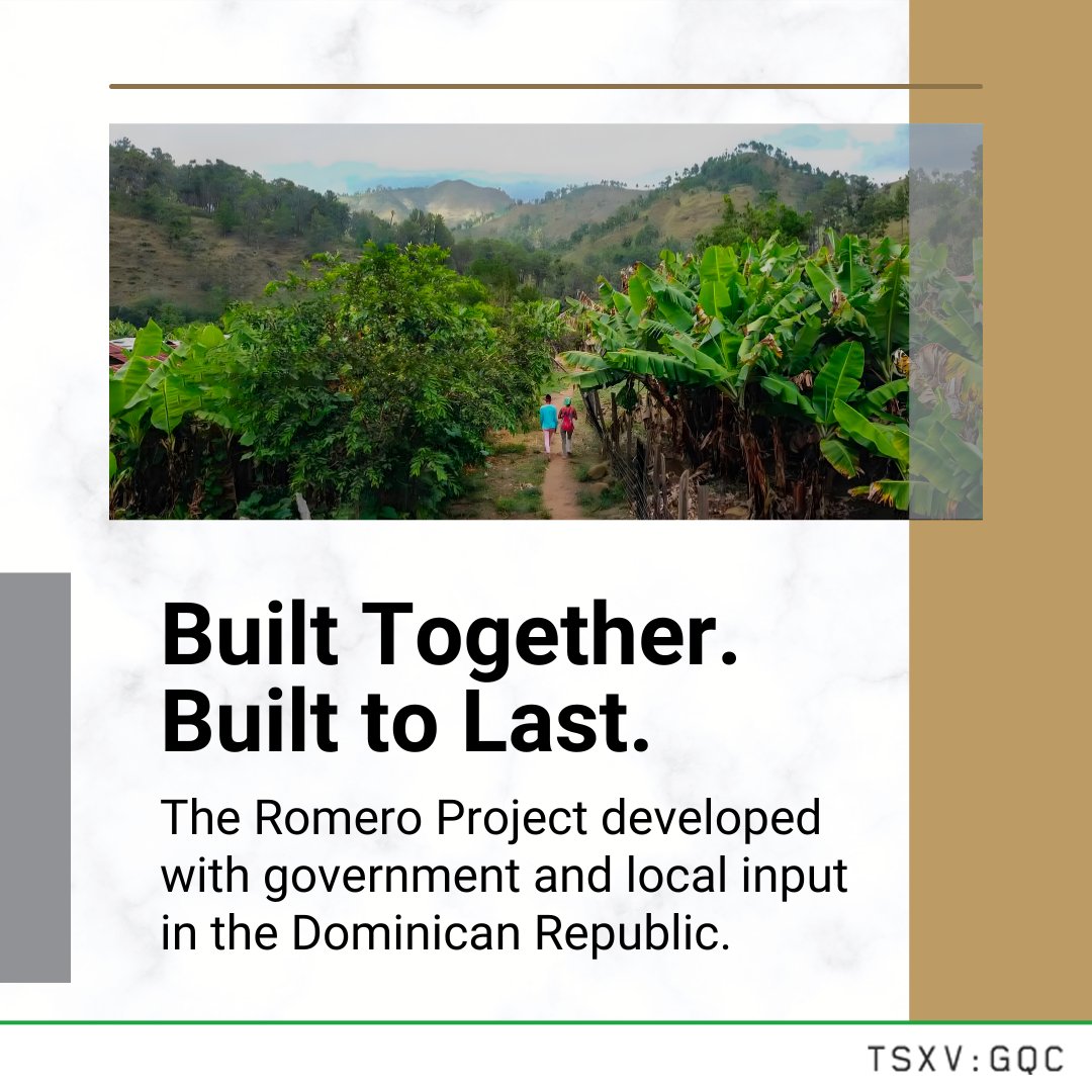 Strong Partnerships = Stronger Projects 🦾

GoldQuest is advancing Romero with input from the Dominican Republic’s government, ensuring development aligns with local and national priorities.

$GQC.V