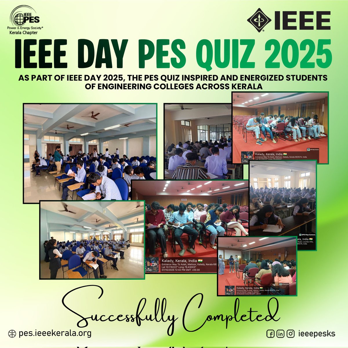 ieeepesks's tweet image. ✅ Successfully Completed! 🎉

⚡ IEEE DAY PES QUIZ 2025⚡
As part of IEEE Day 2025, the PES Quiz lit up  students of engineering colleges across Kerala with enthusiasm, intellect, and the true IEEE spirit! 🌟

 #IEEEDay2025 #IEEEPES #PESKeralaChapter #PowerAndEnergy