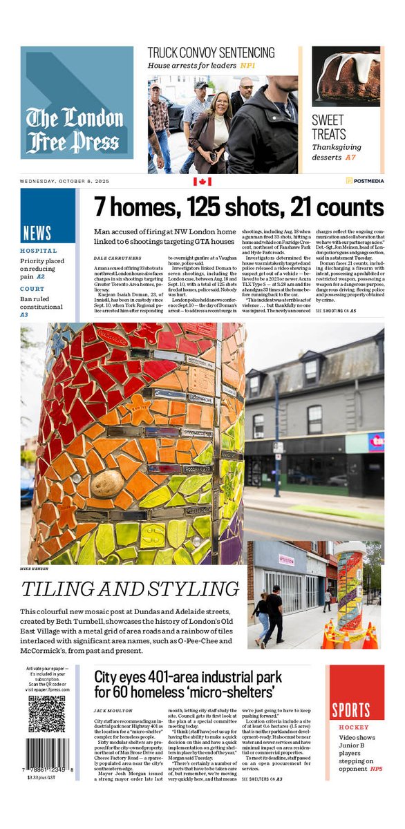 LFPress's tweet image. #FrontPageNews #ldnont