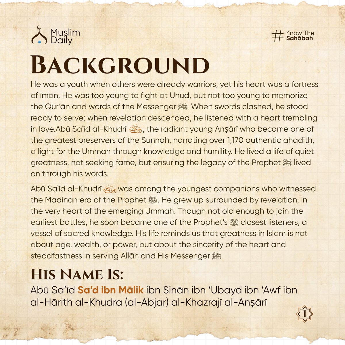 MuslimDaily247's tweet image. When swords clashed, he stood ready to serve; when revelation descended, he listened with a heart trembling in love.

#CompanionsOfTheProphet #SahabahSeries #IslamicHistory #GoldenGeneration #VirtuesOfTheSahabah #SalafAsSalih #MuslimDaily #YourIslamicCompanion