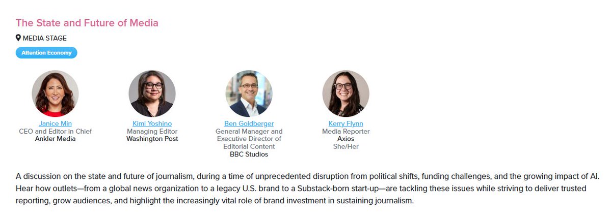 WashPostComms's tweet image. 🚨HAPPENING NOW: Managing Editor @kyoshino is joined onstage at @AdvertisingWeek New York by @TheAnkler's @janicemin & @bbcstudios's @BenGoldberger to discuss the state and future of media with @Axios's @KerryMFlynn.
Watch: newyork2025.advertisingweek.com/aw/schedule/se…