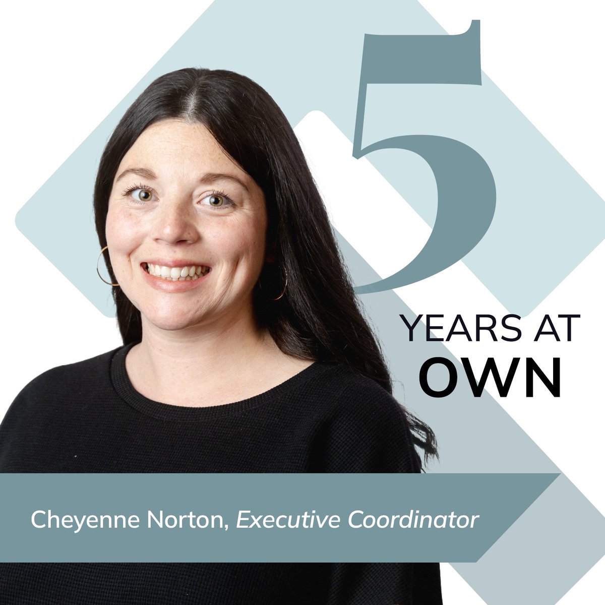 5 years flies by when you’re making a difference! Cheyenne brings positive energy and a welcoming attitude each day to OWN, and we are so proud to have her on our team. Congrats, Cheyenne! #OWNit #OWNiversary #WeAreOWN