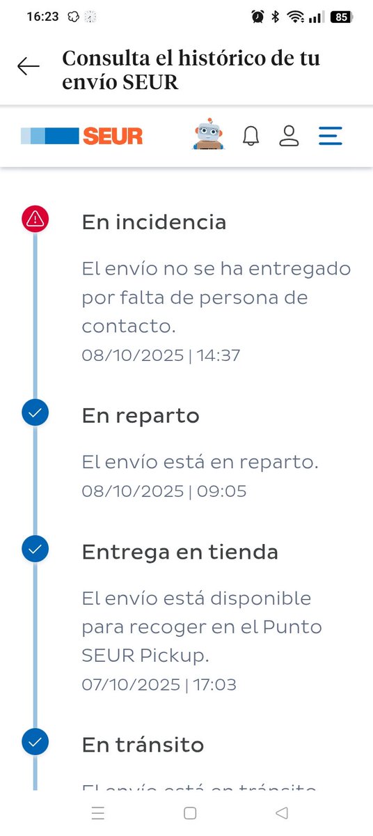 Hola <a href="/SEUR/">SEUR</a> <a href="/SEUR_responde/">@SEUR_responde</a> , desde las 13:30 llevo en mi casa sin salir...