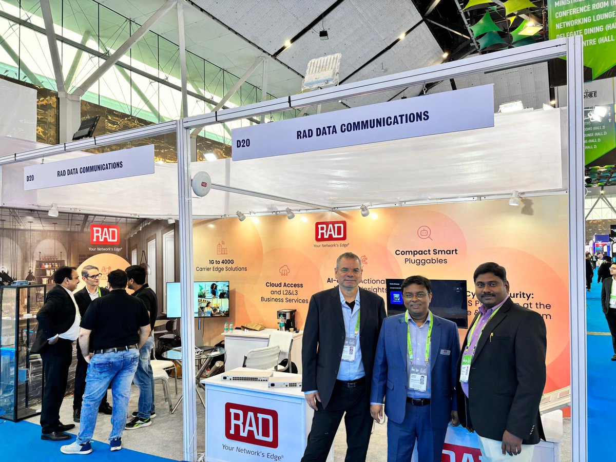 RADdatacomms's tweet image. Hello New Delhi!! We&apos;re at the 2025 India Mobile Congress, booth # D-20 with plenty of innovation to show &amp;amp; tell. If you&apos;re at the show, drop by to learn how RAD can help you empower your business

Come see us!

#IMC25