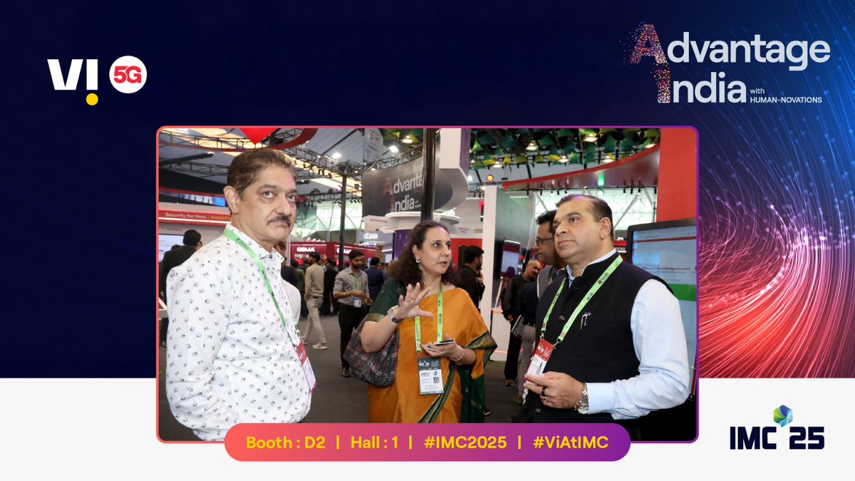 ViNewsOfficial's tweet photo. Mr Rohan Khaunte, Minister for Tourism, Information Technology, Electronics and Communications, Printing &amp; Stationery - Govt. of Goa,  explored the Vi Booth at #IMC2025. @RohanKhaunte @exploreIMC #InnovatetoTransform #ViAtIMC #AdvantageIndia #Humannovation https://t.co/X98Y2UIyAW