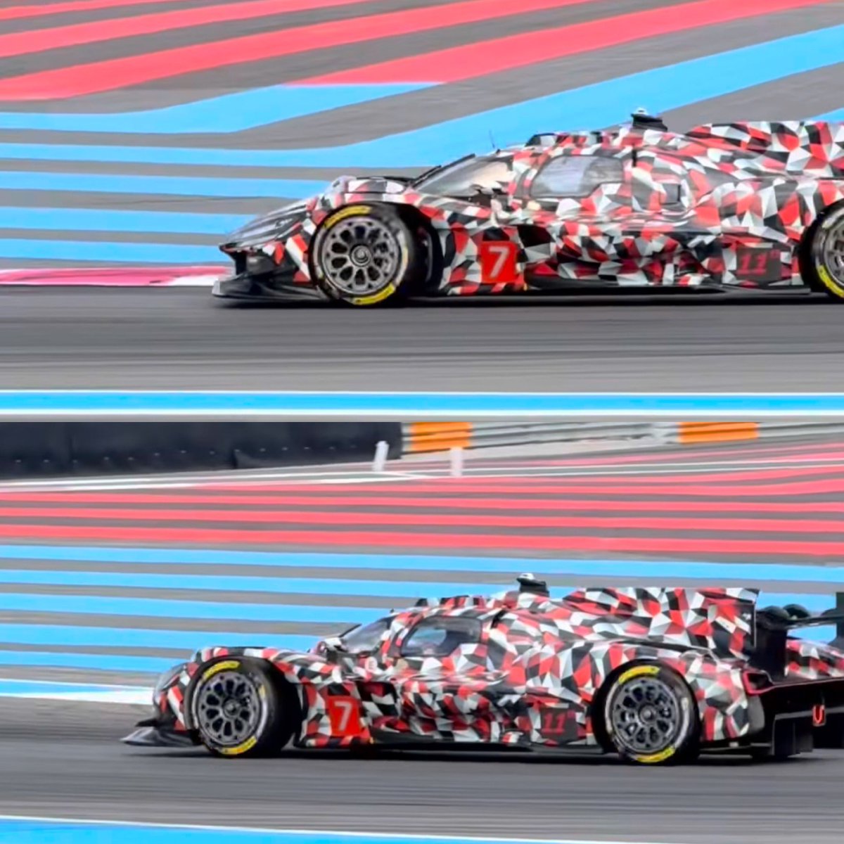 sportscarBIT's tweet photo. SPYSHOT TOYOTA GR010 HYBRID FACELIFT 2026 📸
Minggu ini TGR melakukan ujicoba tertutup paket aero terbaru mereka di sirkuit Paul Ricard.
Meninggalkan bayang-bayang LMP1, GR010 baru kini kelihatan lebih Hypercar!
...dan sedikit mirip Ferrari?
#FIAWEC #Toyota #GR010 https://t.co/9G0TdgwoAv