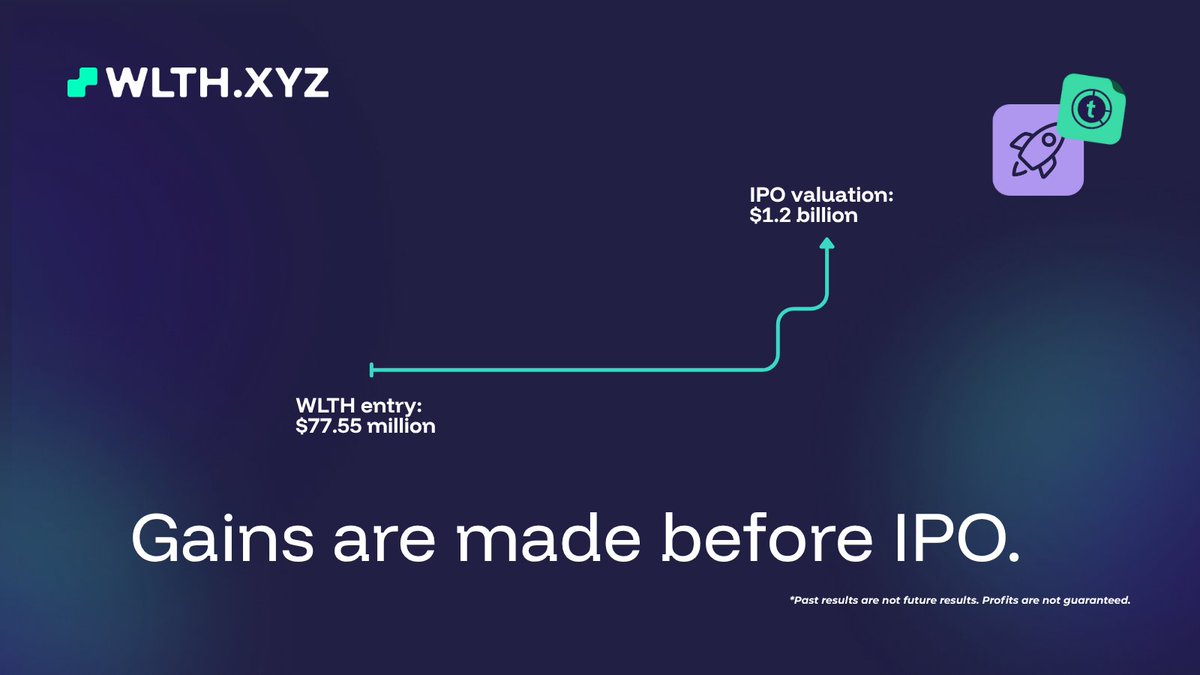 The first Pre-IPO opportunity on WLTH is going public at $1.2 billion. Making it a 1447% gain from entry.

It pays to be early.