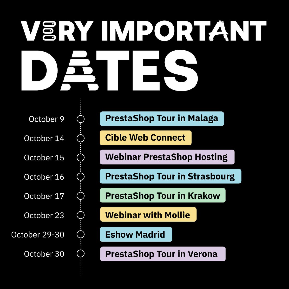 PrestaShop's tweet image. No tricks, just treats in October 🎃

Autumn is here, and it looks like the perfect season to dive into exclusive ebooks, to join a webinar (or three), and to connect with our inspiring community ▶︎ bit.ly/3YkP1We