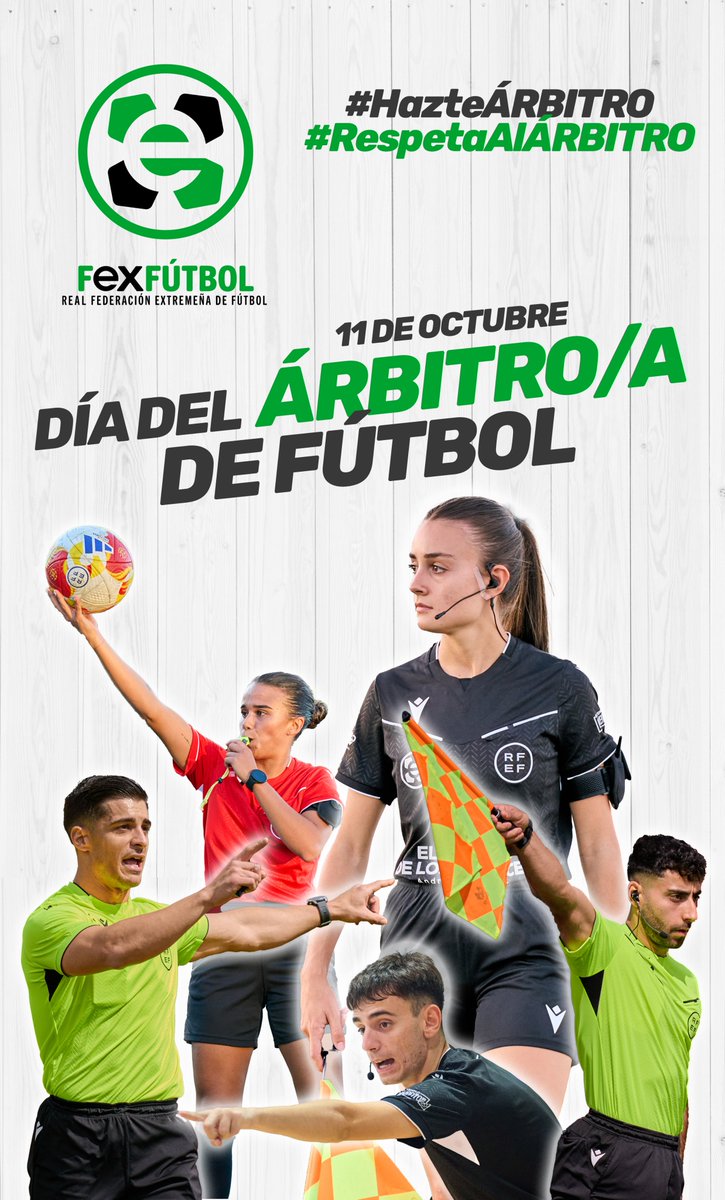 Estudian, entrenan, se esfuerzan por mejorar día a día...

✅⚽¡𝐘 𝐒𝐎𝐍 𝐈𝐌𝐏𝐑𝐄𝐒𝐂𝐈𝐍𝐃𝐈𝐁𝐋𝐄𝐒 𝐏𝐀𝐑𝐀 𝐄𝐋 𝐅𝐔́𝐓𝐁𝐎𝐋!

📅Hoy, 11 de octubre, se celebra el 🎖𝐃𝐈́𝐀 𝐌𝐔𝐍𝐃𝐈𝐀𝐋 𝐃𝐄𝐋 𝐀́𝐑𝐁𝐈𝐓𝐑𝐎 𝐃𝐄 𝐅𝐔́𝐓𝐁𝐎𝐋.

¡Desde <a href="/FedExFutbol/">Fexfutbol</a>, todo nuestro