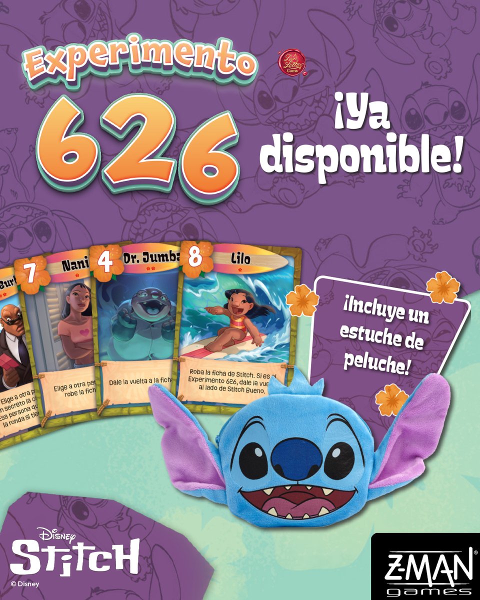 Asmodee_es's tweet image. ¿Conoces Love letter y te gusta Stitch?

Entonces te va a flipar Disney Stitch Experimento 626, porque es la combinación perfecta y además viene en una bolsa súper molona para llevarte el juego a cualquier sitio

#disneystith #loveletter #partygame #disney