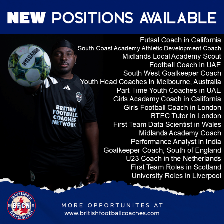 Latest football coaching roles available globally on our jobs board. Click here and start your membership today. Free trial available for new members.

britishfootballcoaches.com/forum/jobs-opp…