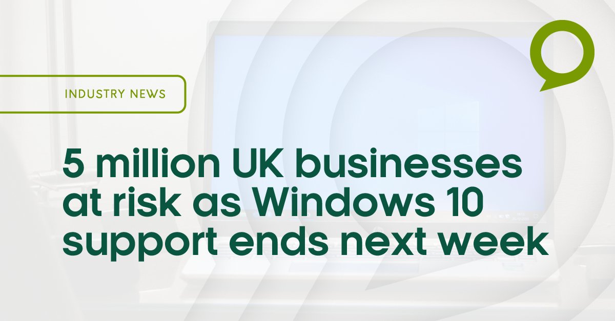 1 in 4 UK businesses plan to keep using Windows 10 after support ends next week. Cybercriminals are ready. Are you? croftmsp.com/solutions/mana… #cybersecurity #WindowsEOL
