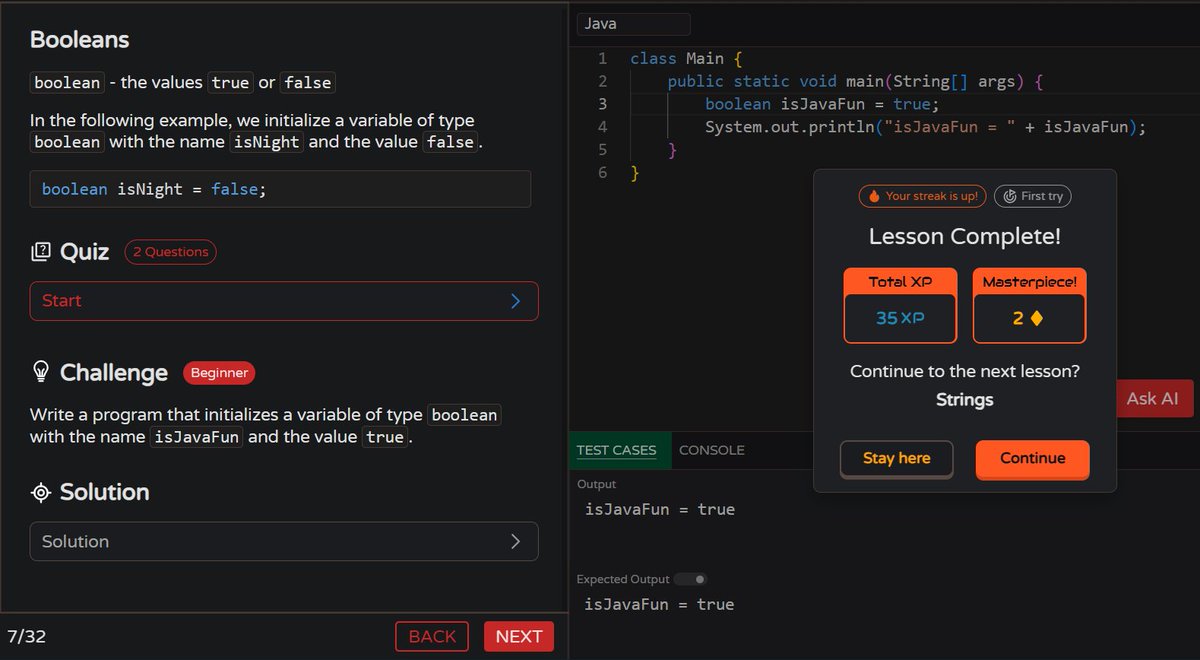 MoniTechCodes's tweet image. Day 65
Crushing Java basics 💻
Booleans ✅ Strings ✅ Data types ✅
From true/false to Hello World
#100DaysOfCode #Java #CodingJourney #30NitesOfCode
codedex.io/community/30-n…