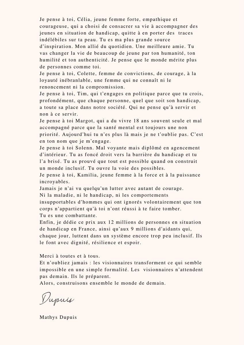 🏅Aujourd’hui, je reçois le Trophée des Aidants 2025. Un honneur, mais surtout une responsabilité : continuer à me battre pour une société plus inclusive, plus juste, plus humaine.
Je le dédie aux invisibles et aux aidants. Construisons ensemble le monde de demain. ✊
#Handicap