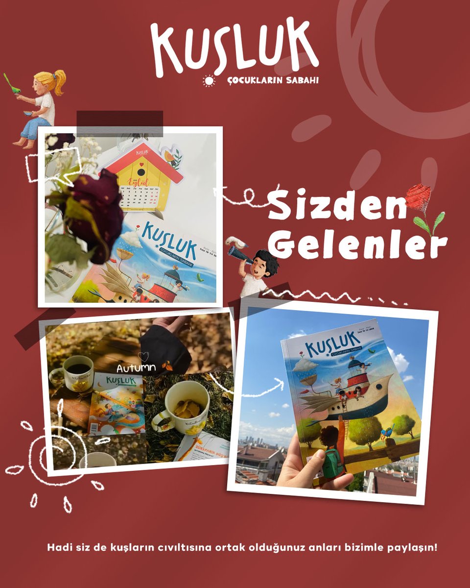 Sizden gelenlerde bu hafta! 💫

✨ Hadi, siz de kuşların cıvıltısına ortak olduğunuz anları bizimle paylaşın!🐦🌿

#kuslukdergi
#tulukitap
#cocukdergisi
#cocukmasalları
#çocukhikayeleri