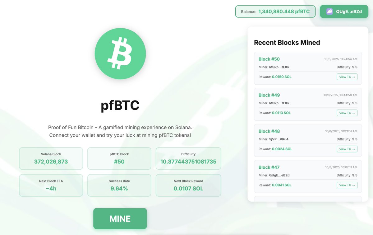 50 $pfBTC blocks mined! 
Almost 2.5m tokens burned by users, bullish