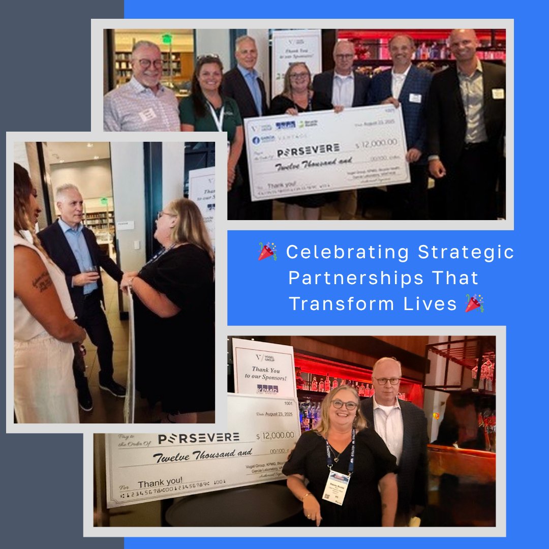 📷HUGE thanks to KPMG, Bicycle Health, Garcia Laboratory, Vant4ge &amp; Vogel Group for a combined $12K donation to Persevere! Presented at the ACA Congress of Correction, this partnership fuels second chances &amp; transformation. Thank you to all our champions!  #SecondChances