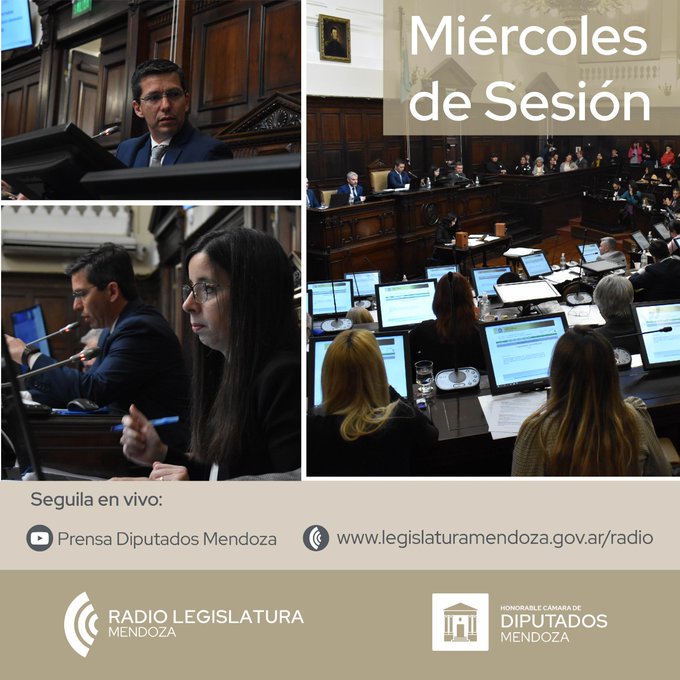 #PeriodoOrdinario
#MiércolesDeSesión
#Sesiones2025
Comenzó la Sesión de Diputados Mendoza

Para seguir la Sesión en vivo:
youtube.com/watch?v=eeDLVl…

O a través de Radio Legislatura en
hcdmza.gob.ar
legislaturamendoza.gov.ar/radio/