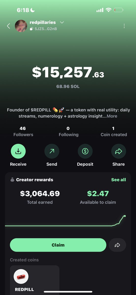 Over $3K in creator rewards, all reinvested into #REDPILL 🔴💊

Dev wallet: $15K, untouched.
No pump. No dump. I’m building this to $100M+ 🚀

It’s literally tatted on my neck FOR LIFE FOR A REASON ⚰️🧛

This is my REPUTATION ON THE LINE 😤 

Garry would disown me if I ever sold