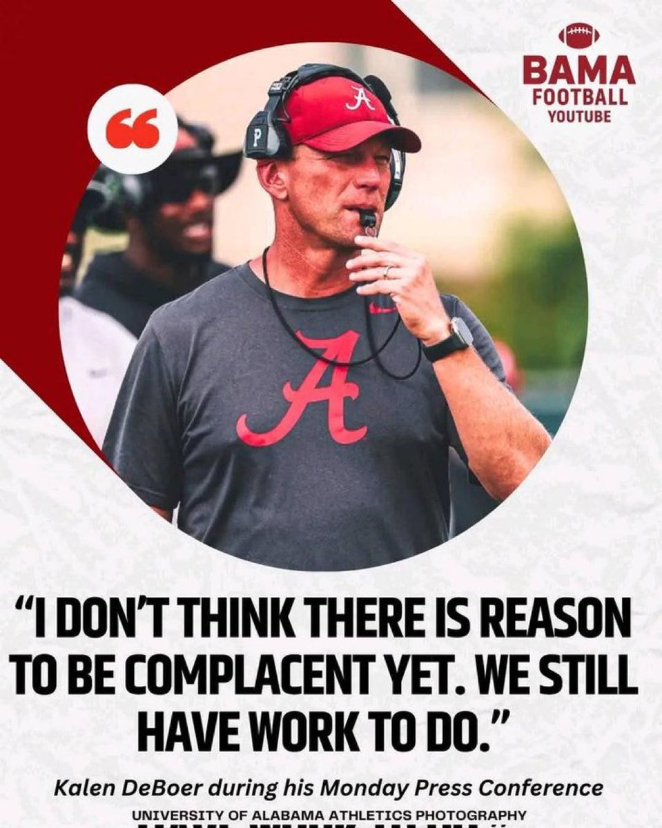 AlafrigginBama's tweet image. No complacency for Alabama?