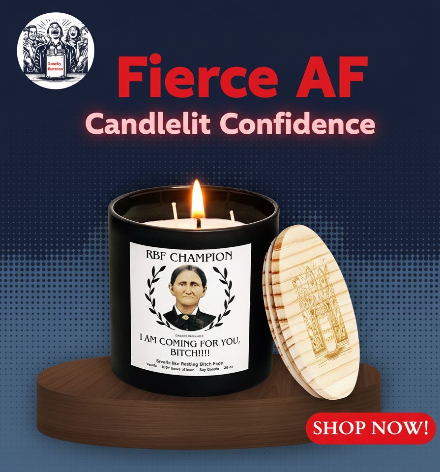SnarkyHumans's tweet photo. Light up your vibe 🔥 Fierce AF confidence in candle form. Shop now: https://t.co/5zuOkEDbqh #SnarkyHumans #FierceAF #CandleMood https://t.co/8HAcsmoyuc