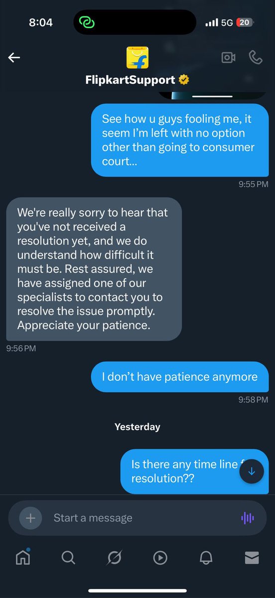 aNKi75's tweet photo. Already tried refer SS, Now kindly provide resolution here only.

Also everybody should know how u guys are harassing consumer shamelessly

There are same sample of our conversation if you want i can share more https://t.co/F1NMMJyZ9V